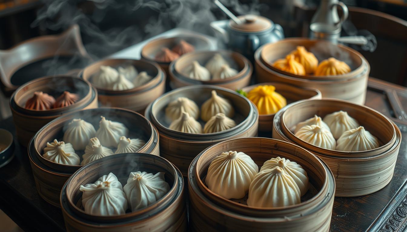 Dim Sum in Bambuskörben