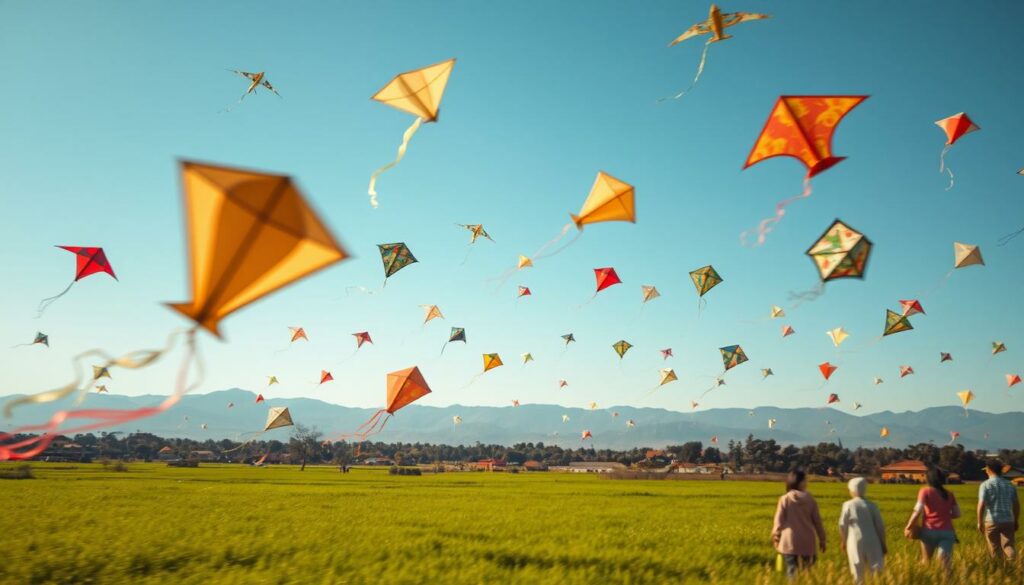 Drachensteigen beim Qingming-Fest