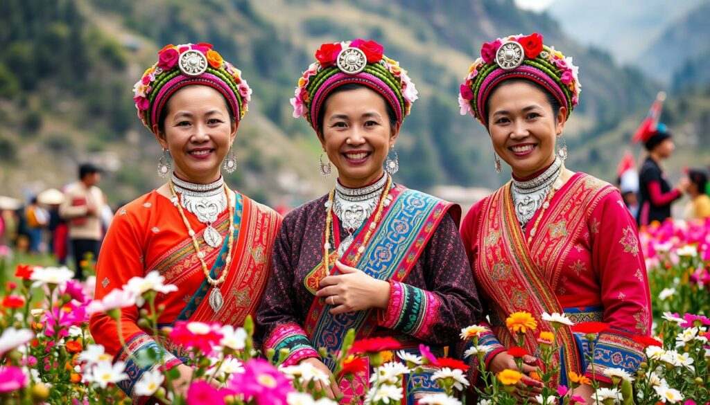 Mosuo Trachten beim Blumenfest